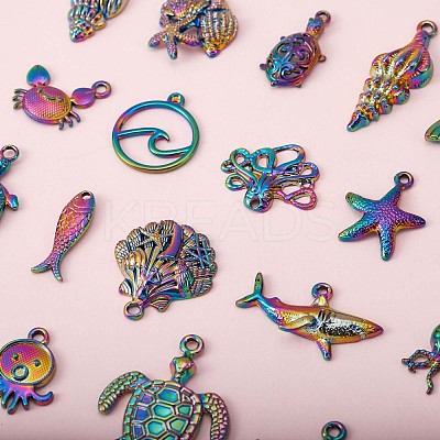 24 Pcs Ocean Themed 316L Surgical Stainless Steel  Pendants JX096A-1