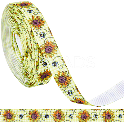 Polyester Bees Printed Grosgrain Ribbons SRIB-WH20020-018A-1