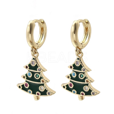 Brass Micro Pave Cubic Zirconia Hoop Earrings EJEW-Z137-01G-1