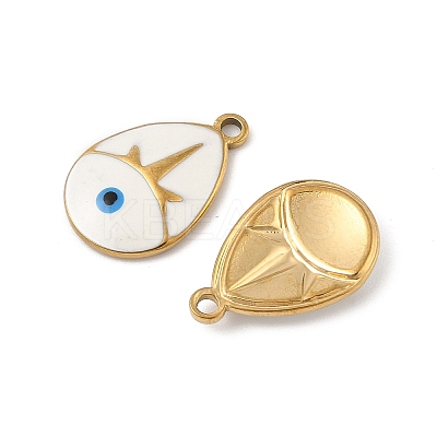 304 Stainless Steel Enamel Pendants STAS-P380-03G-1