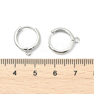 SHEGRACE Brass Micro Pave Clear Cubic Zirconia Hoop Earrings Findings XGR0155P-95P-1