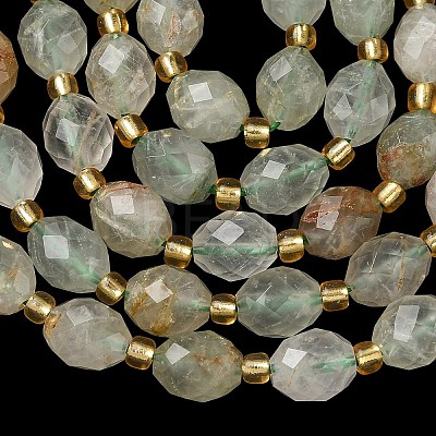 Natural Green Rutilated Quartz Beads Strands G-F809-A05-01-1