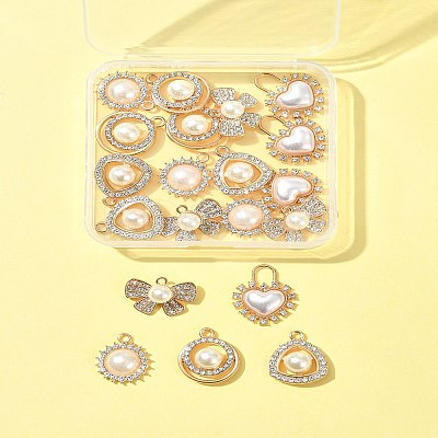 20Pcs 5 Styles Alloy Rhinestone Charms ALRI-FS0001-06-1