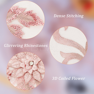 Flower Blossom Sequin Appliques DIY-WH0407-01-1