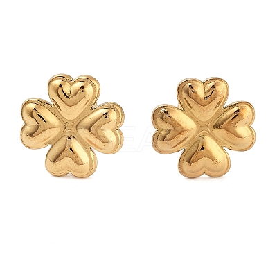 Ion Plating(IP) 304 Stainless Steel Stud Earrings for Women EJEW-G397-01G-1