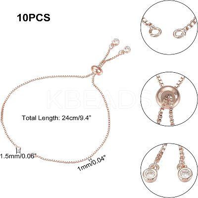 Brass Slider Bracelets Making MAK-UN0001-04RG-1