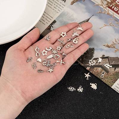 Tarnish Resistant 304 Stainless Steel Charms Mixed Shapes Pendants STAS-J014-M-1