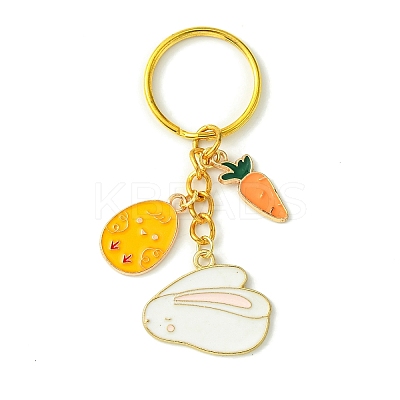 Easter Egg & Rabbit & Carrot Alloy Enamel Pendant Keychain KEYC-JKC00580-01-1