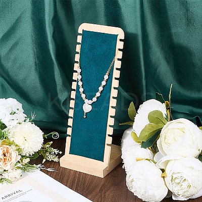 12-Slot Wood Necklaces Organizer Display Stands NDIS-WH20003-01D-1