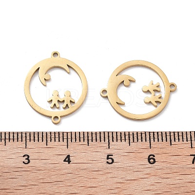 Ion Plating(IP) 304 Stainless Steel Hollow Connector Charms STAS-P332-09G-1