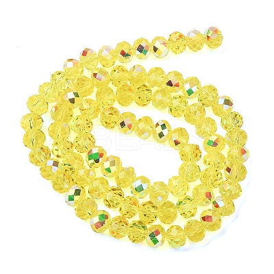 Electroplate Transparent Glass Beads Strands EGLA-A046-01C-19-1