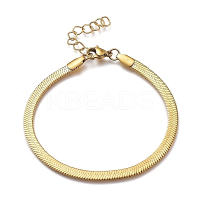 Ion Plating(IP) Unisex 304 Stainless Steel Herringbone Chain Bracelets LS-BJEW-O177-01A-G-1