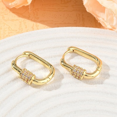 Brass Micro Pave Cubic Zirconia Hoop Earrings KK-CBA98BA-16G-1