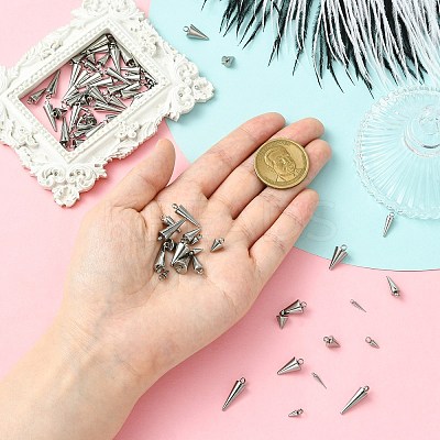 80Pcs 8 Styles Stainless Steel Pendants STAS-CJ0002-85-1