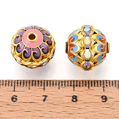 Brass Enamel Beads KK-Q080-01D-G-1