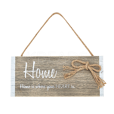 Natural Wood Hanging Wall Decorations for Front Door Home Decoration HJEW-WH0012-02-1