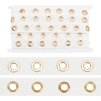1 Strand Cotton Cords with Golden Color Plated Brass Eyelets DIY-WH0304-640-1