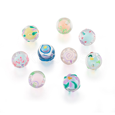 18Pcs 9 Colors Transparent Acrylic Enamel Beads TACR-TA0001-15-1