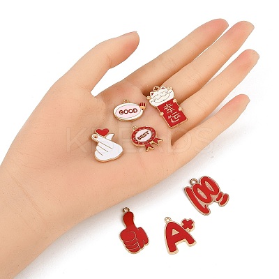 7Pcs 7 Styles Alloy Enamel Pendants ENAM-FP0003-14-1