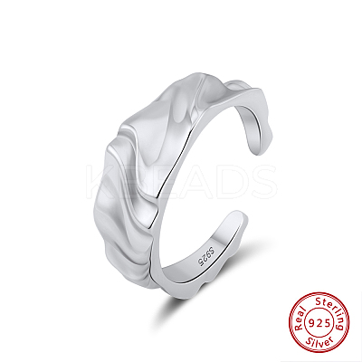 925 Sterling Silver Cuff Rings for Women RJEW-H257-01S-1