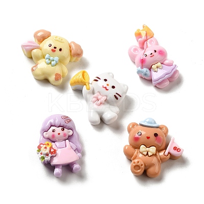 Opaque Resin Decoden Cabochons RESI-D009-08-1