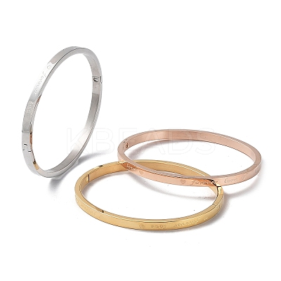 3Pcs 3 Color 304 Stainless Steel Grooved Bangles Set BJEW-F464-02-1