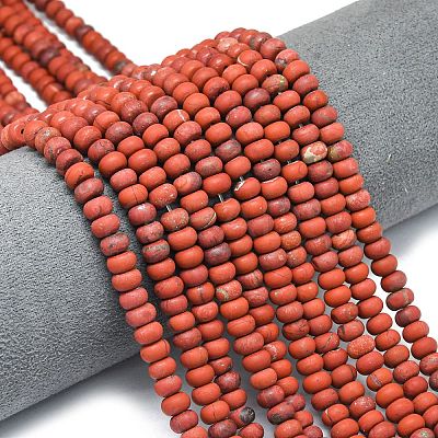 Natural Red Jasper Beads Strands G-P575-A17-6x4mm-1