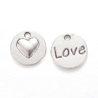 Tibetan Style Alloy Charms TIBEP-Q002-30AS-RS-1