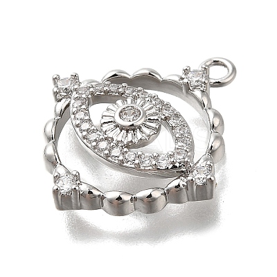 Brass Micro Pave Cubic Zirconia Pendants KK-Q048-23P-1