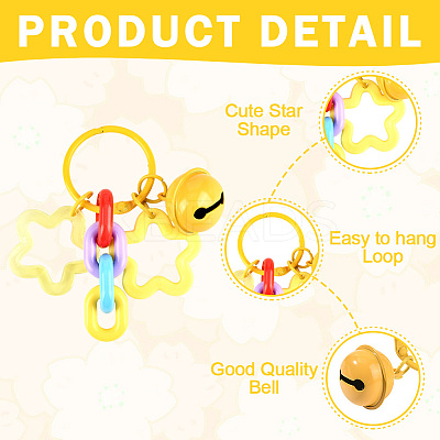 10Pcs 10 Colors Star Acrylic Pendant Decorations AJEW-SP0003-35-1