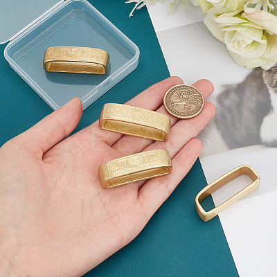 4Pcs 2 Style Brass Loop Keepers KK-WR0001-09-1