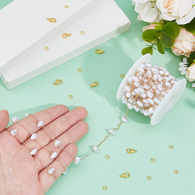 DIY Brass ABS Imitation Pearl Bead Handmade Chains Necklaces Making Kits DIY-HS0001-65A-1