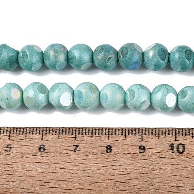Ombre Effect Dyed Electroplate Opaque Glass Beads Strands EGLA-Q130-01A-08-1