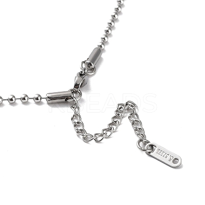 Non-Tarnish 304 Stainless Steel Ball Chain Necklace LS-NJEW-D045-03P-1