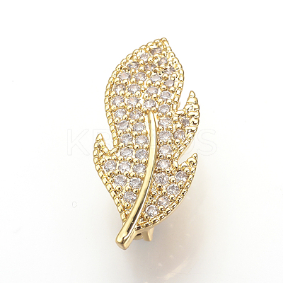 Brass Micro Pave Cubic Zirconia Enhancer Shortener Bails ZIRC-S058-28G-1
