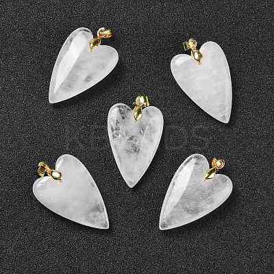 Natural Quartz Crystal Pendants X-G-E570-01G-12-1