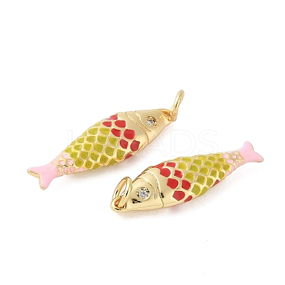 Brass Enamel Pendants KK-B148-14G-06-1