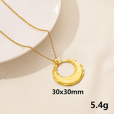 Vintage Stainless Steel Geometric Ring Pendant Necklace for Women AO1780-8-1