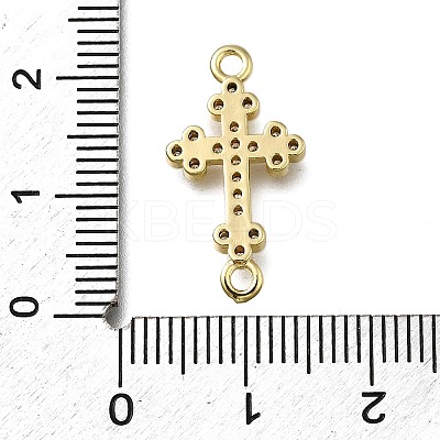 Brass Clear Cubic Zirconia Cross Connector Charms LS-ZIRC-I070-037G-1