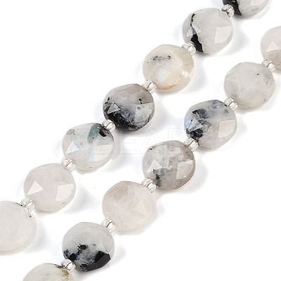 Natural Rainbow Moonstone Beads Strands G-C116-A15-01A-1