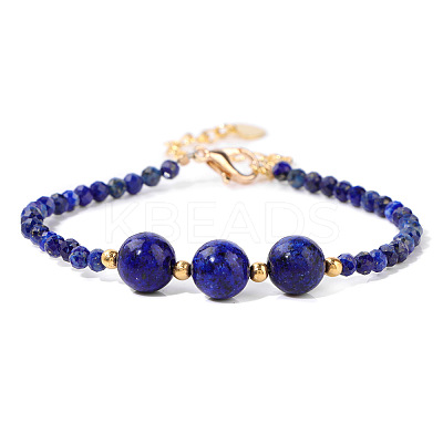 Round Natural Lapis Lazuli Beaded Bracelets ZS3051-7-1