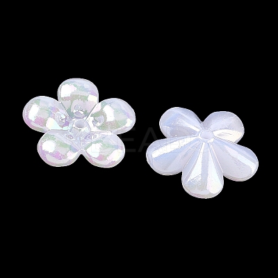 Plating Opaque Acrylic Imitation Shell Bead Cap OACR-P039-03D-1