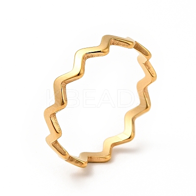 Ion Plating(IP) 201 Stainless Steel Dentate Finger Ring for Women RJEW-G266-18G-1