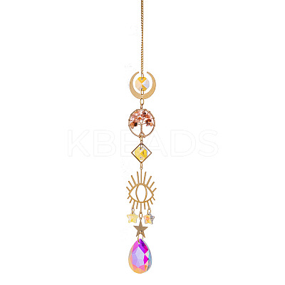 Glass Teardrop Hanging Suncatcher Prism Ornament PW-WG88031-03-1