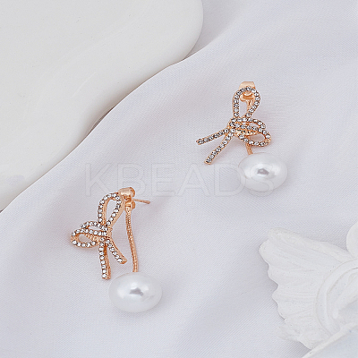 1Pair Alloy Micro Pave Clear Cubic Zirconia Stud Earrings EJEW-LP0004-65-1