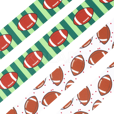 9M 2 Styles Rugby Theme Heat Transfer Polyester Grosgrain Ribbons OCOR-GF0005-05C-1