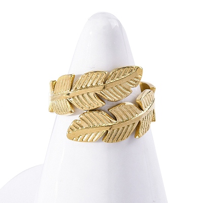 304 Stainless Steel Open Cuff Ring for Women RJEW-Z083-02G-03-1