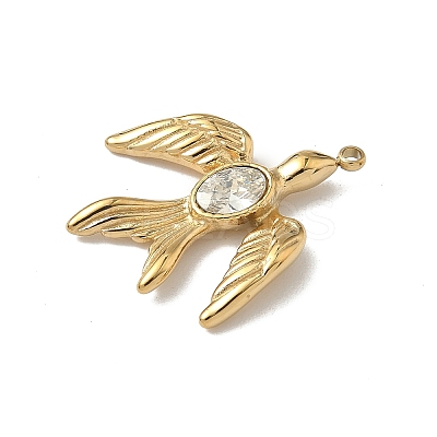 304 Stainless Steel Rhinestone Pendants Ion Plating(IP) STAS-V015-05G-1