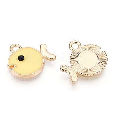 Light Gold Plated Alloy Pendants ENAM-T009-19B-1