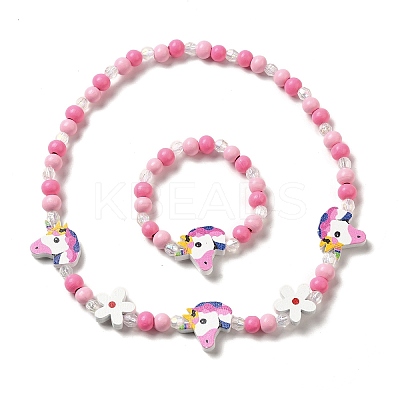 Maple Wood & Acrylic Jewelry Set SJEW-C003-02S-1